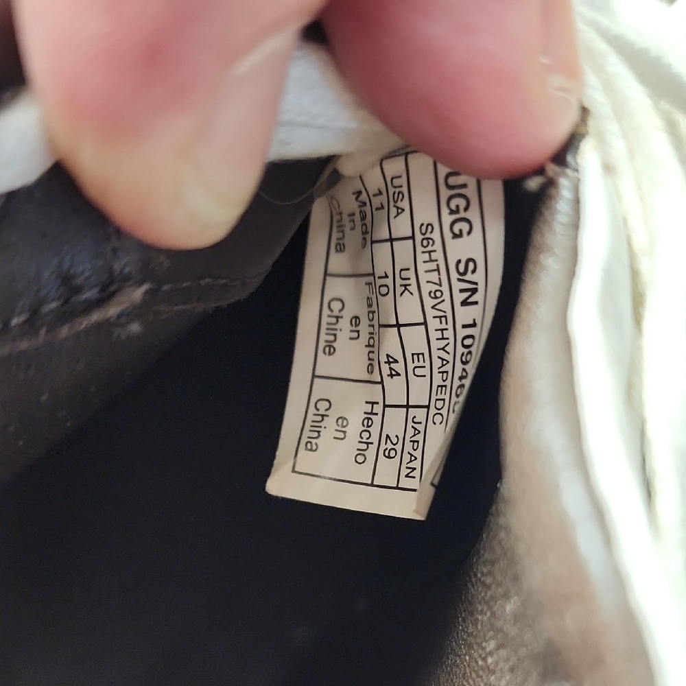 UGG Men's Cream Leather Sneakers - Picture 2 of 5
